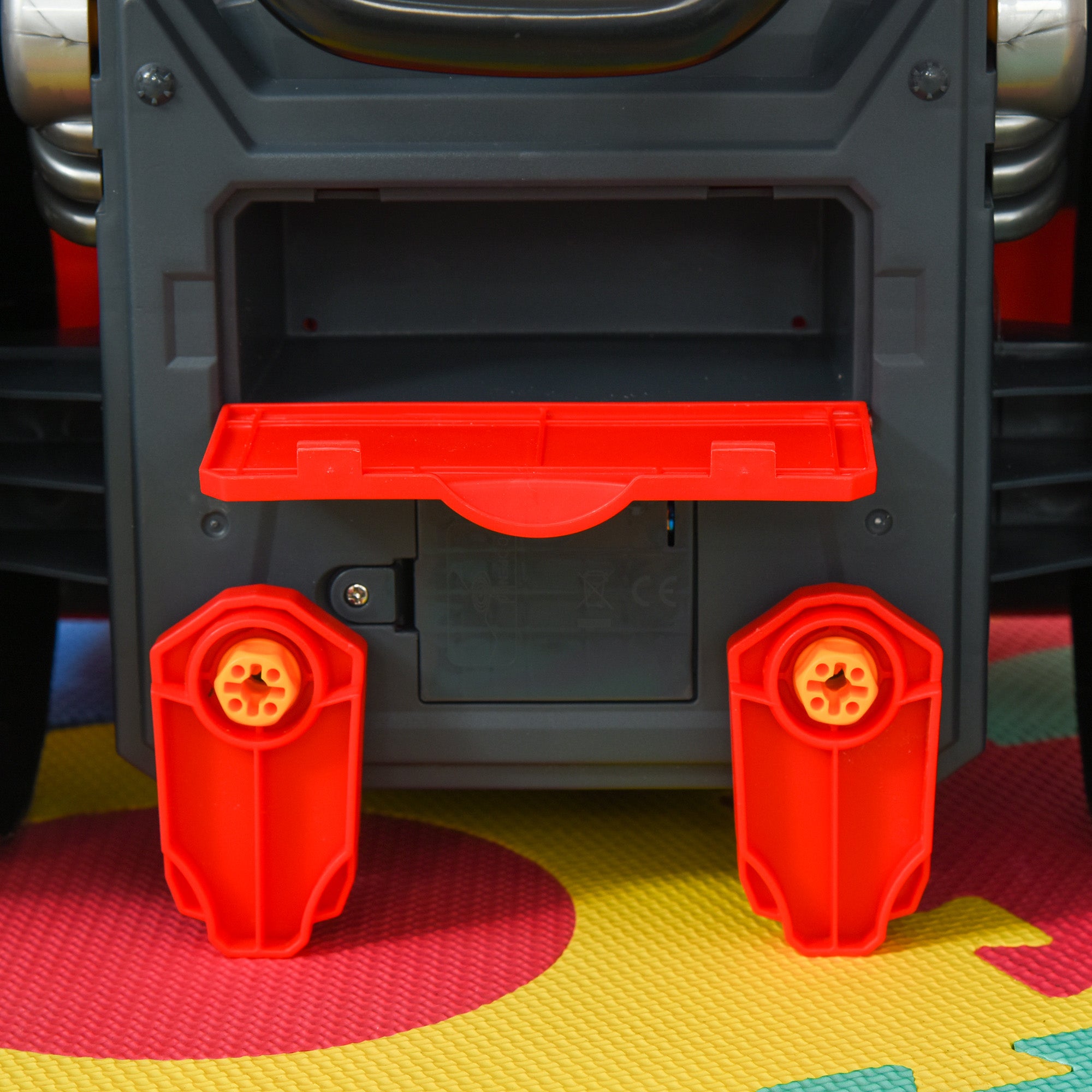 HOMCOM Kids Truck Engine Toy Set, Toddler Educational Car Service Station Playset, Take Apart Workshop, w/ RC Car Key, Steering wheel, Horn, Light, for 3-5 Years Old Red