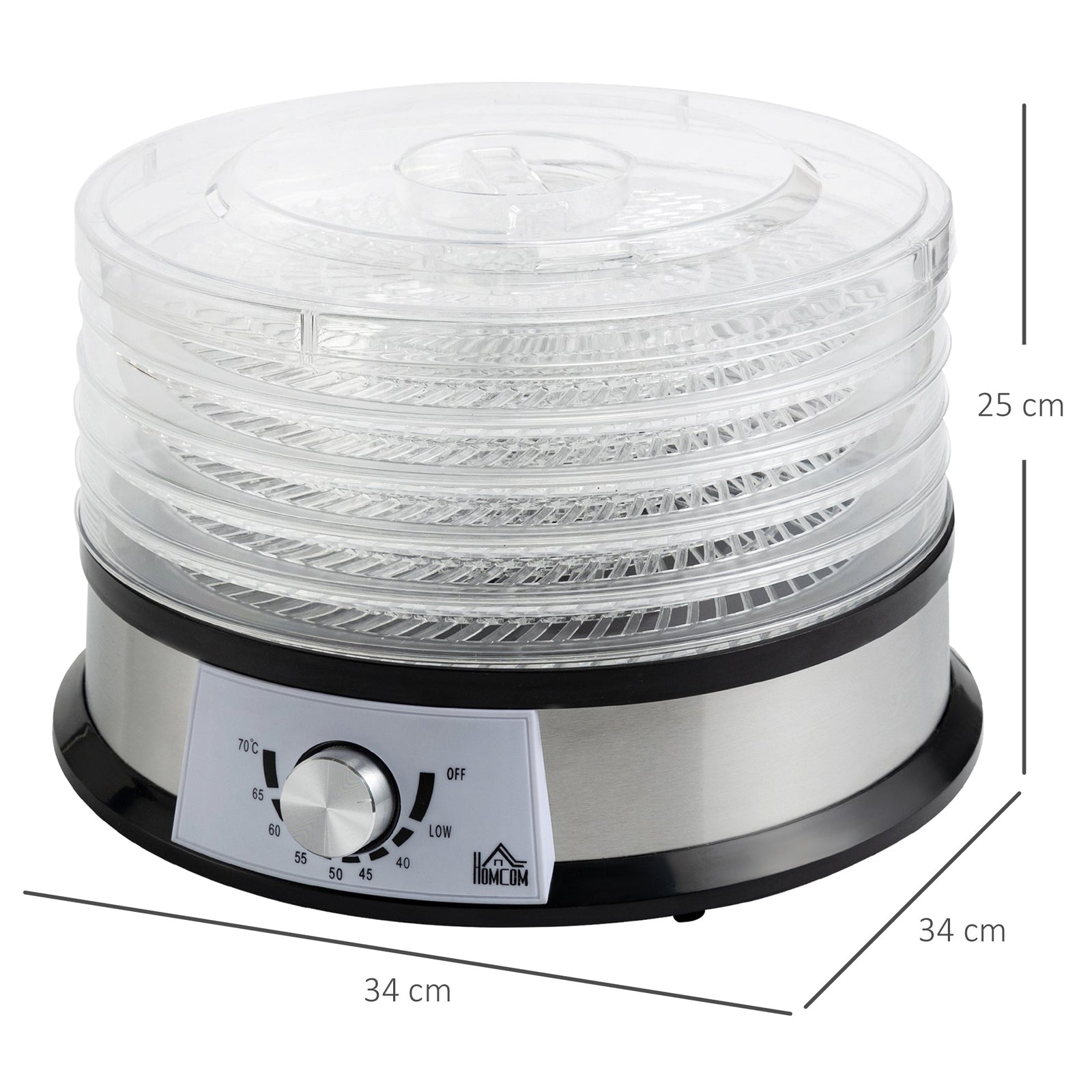 HOMCOM 40-70 degrees C Five-Tray Food Dehydrator