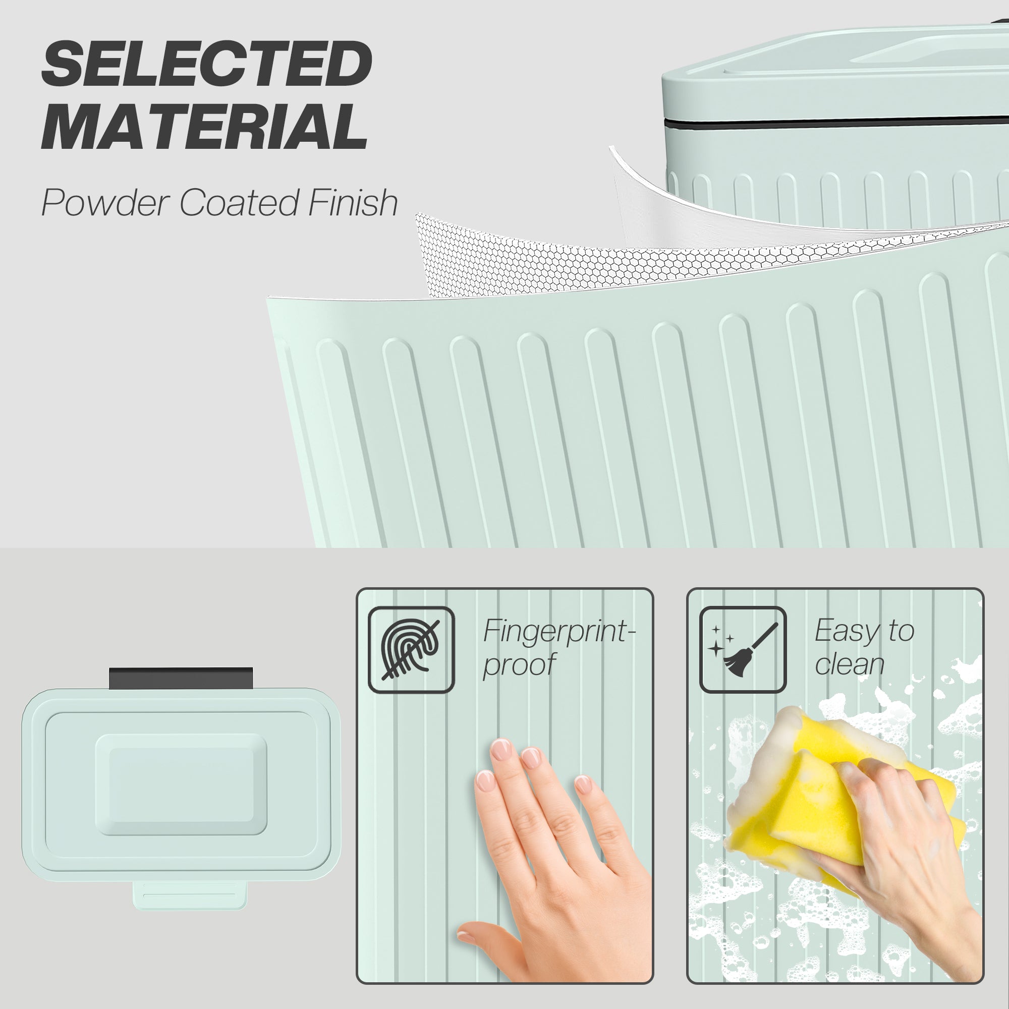 HOMCOM 40L Dual Compartment Rubbish Bin, with Soft-Close Lid - Green