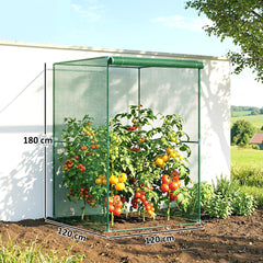Outsunny 120 x 120cm Compact Plant Cage, with Netting - Green