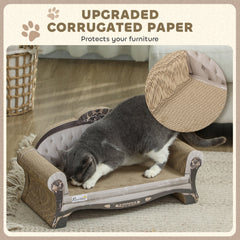 PawHut 2-in-1 Cat Scratcher with Catnip for Indoor Cats, 29.5 x 56 x 26cm, Brown
