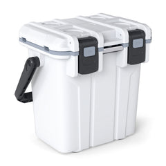 Ultra-Light Injection Molded Cooler 20L Hard Ice Chest with Swing-up Handle and Bottle Opener-White