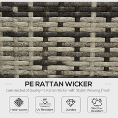 Outsunny Rattan Garden Sofa Set, 4-Seater Wicker Sectional for Garden, Grey