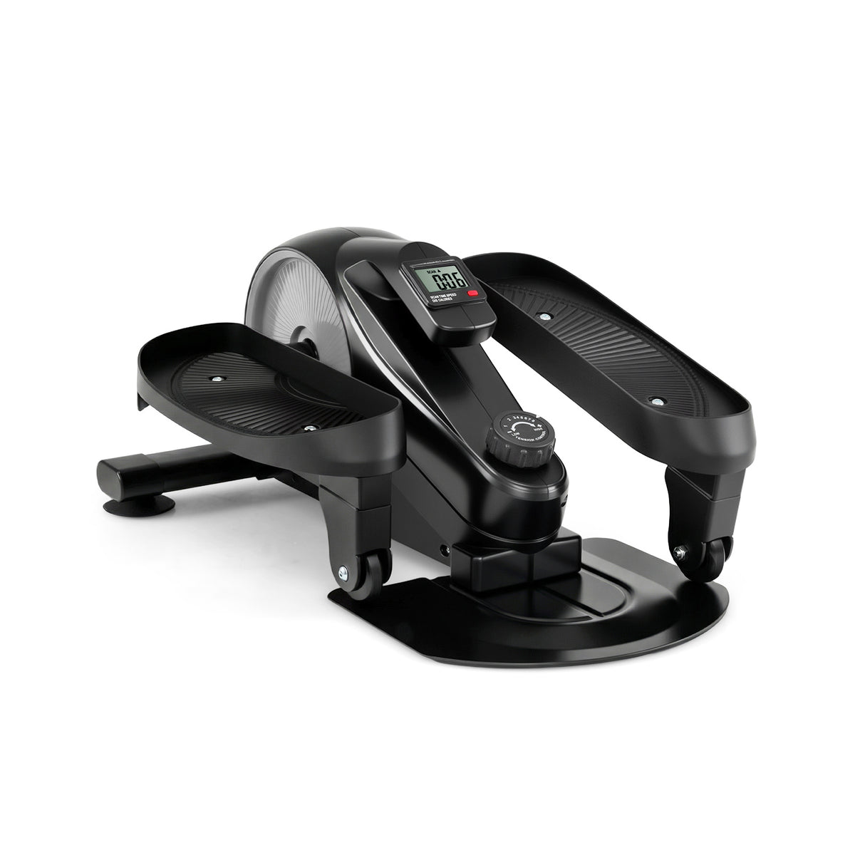 Under Desk Elliptical Pedal Exerciser Adjustable Magnetic Resistance-Silver