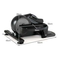 Under Desk Elliptical Pedal Exerciser Adjustable Magnetic Resistance-Silver