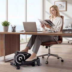 Under Desk Elliptical Pedal Exerciser Adjustable Magnetic Resistance and Whisper Quiet-Silver