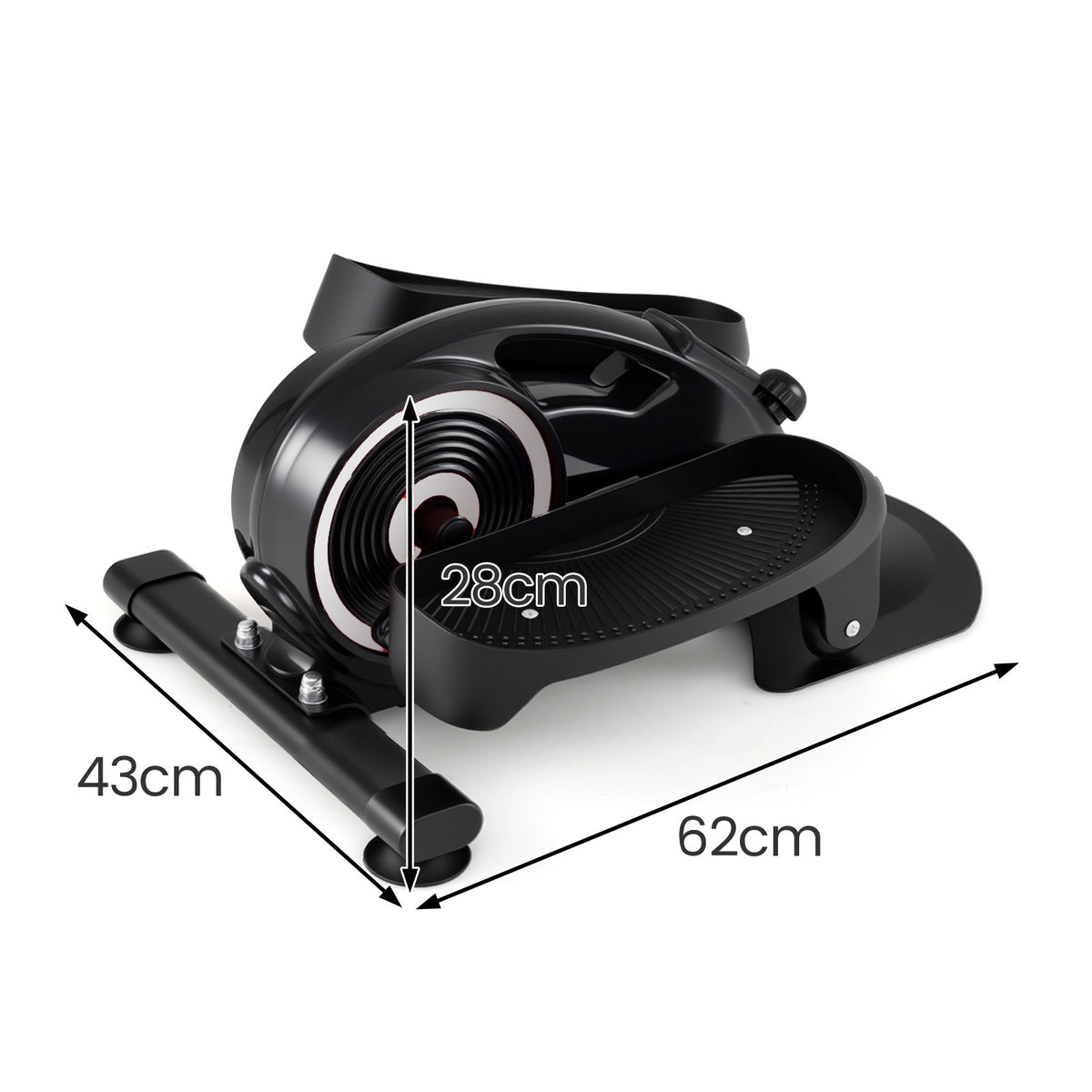 Under Desk Elliptical Pedal Exerciser Adjustable Magnetic Resistance and Whisper Quiet-Silver