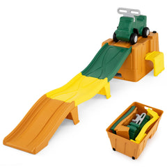 Up and Down Roller Coaster Expandable Roller Coaster Kids Ride on Toy with Storage Box-Coffee
