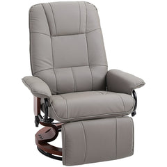 HOMCOM Reclining Swivel Chair, with Footrest - Grey