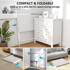 HOMCOM 81.5 cm Folding Computer Desk with Monitor Shelf - White