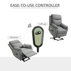 HOMCOM Faux Leather 70 Electric Riser Recliner Chair - Grey