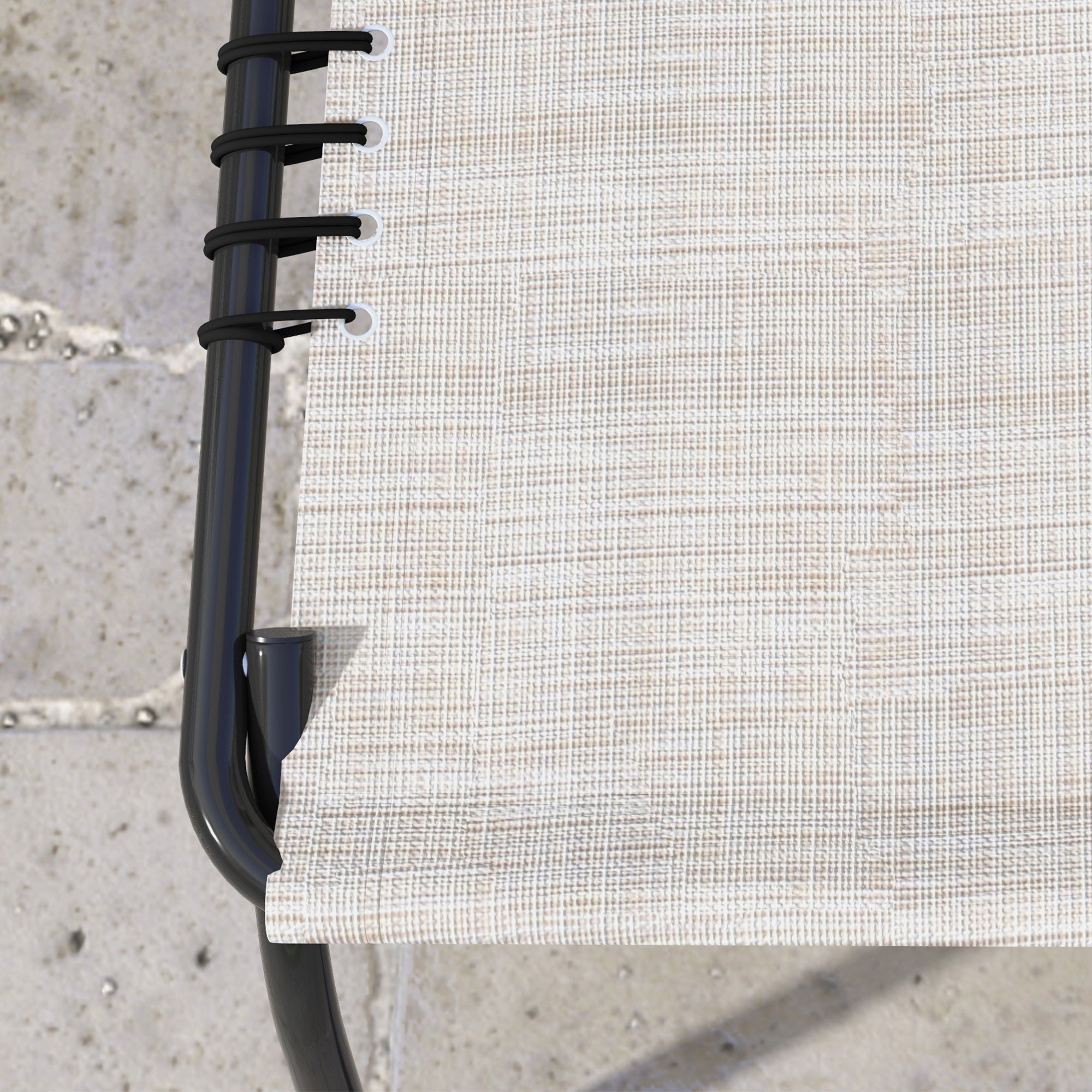 Outsunny Foldable Sun Lounger, Outdoor 4 Level Adjustable Backrest Reclining Chaise Chair, Steel Frame Recliner Chair for Camping, Hiking, Cream White