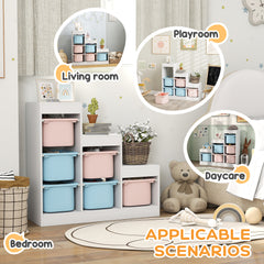 AIYAPLAY Toy Storage Organiser, Three-Layer Kids Toy Storage Units, with Removable Bins, for Ages 3-8 Years, Multi-colour