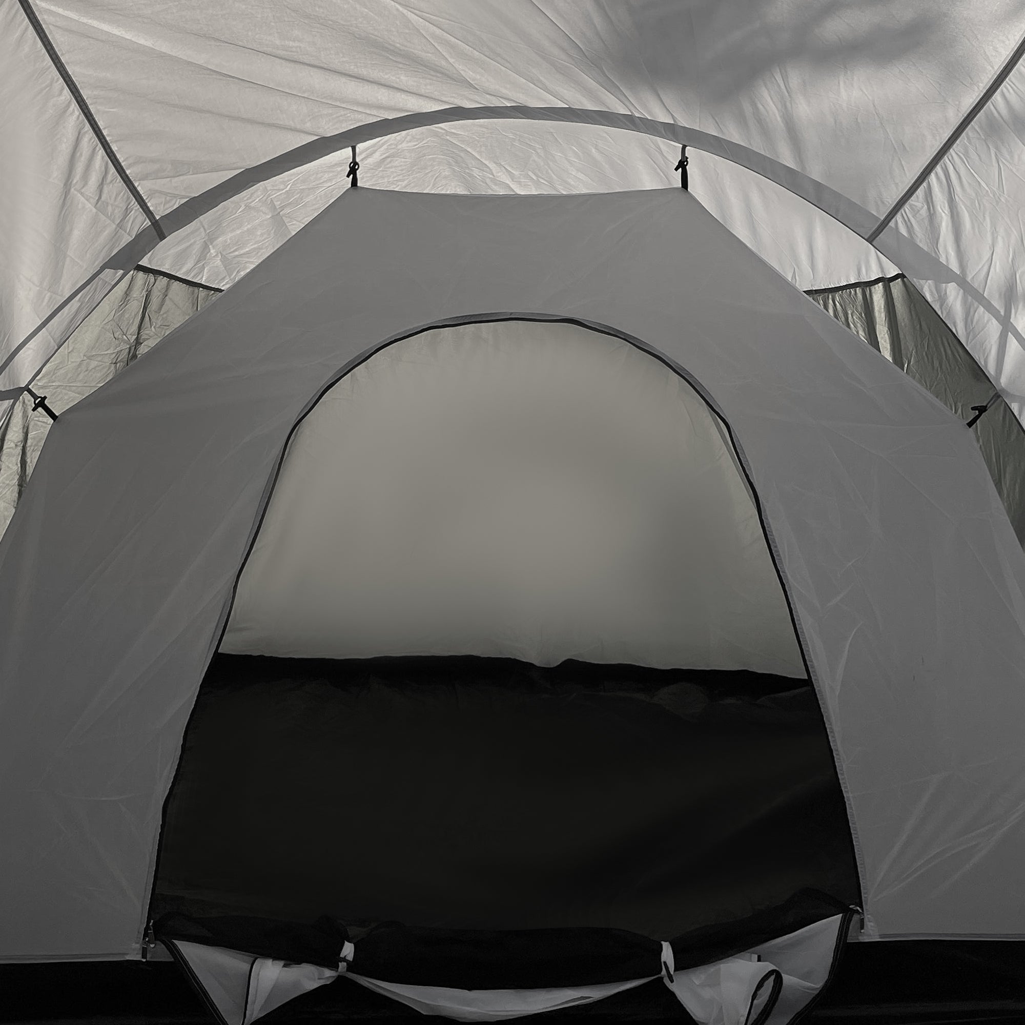 Outsunny 6-9 Man Tent with Bedrooms and Living Room, Accessories Included, Dark Grey