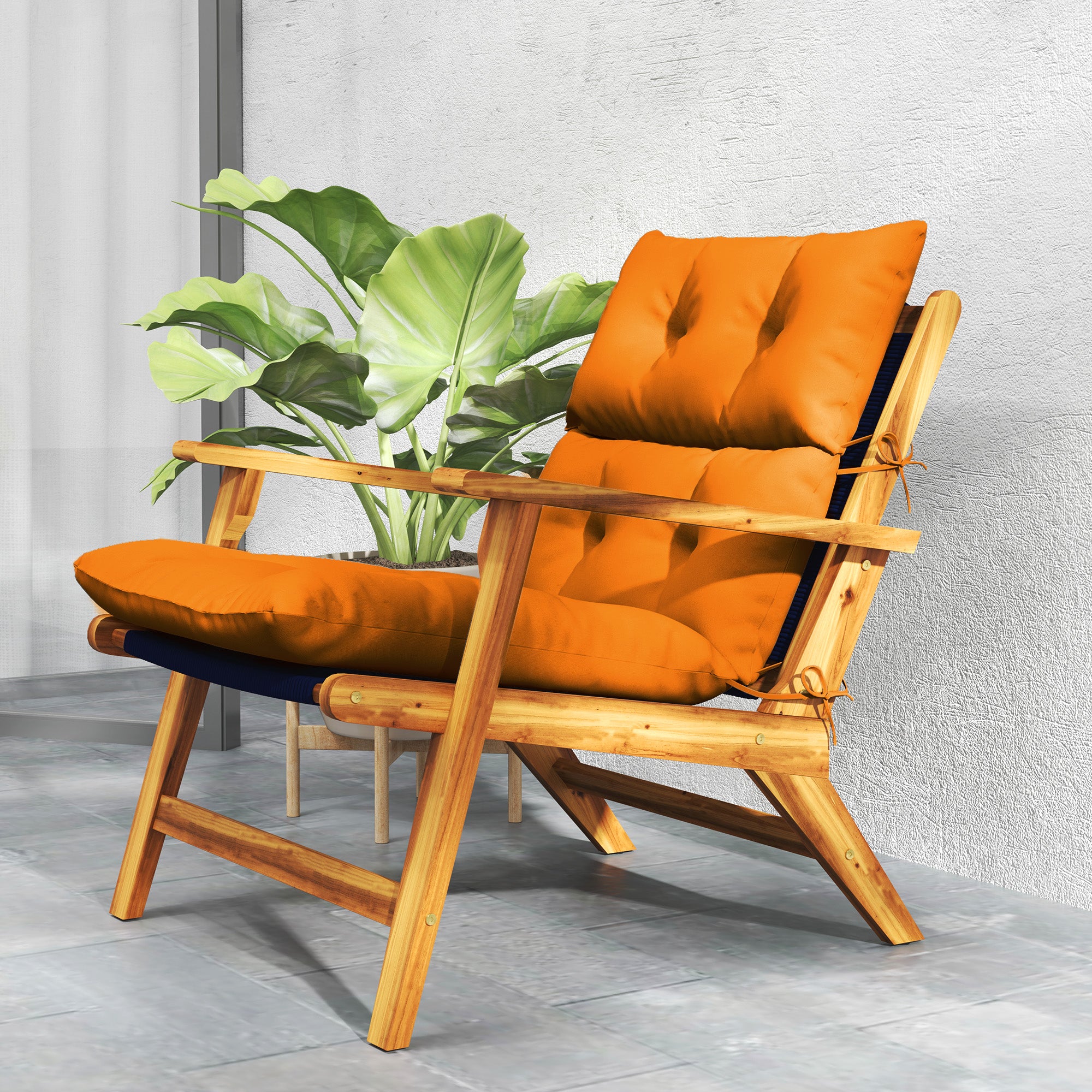 Outsunny 115 x 56cm Rocking Chair Padded Seat Cushion - Orange