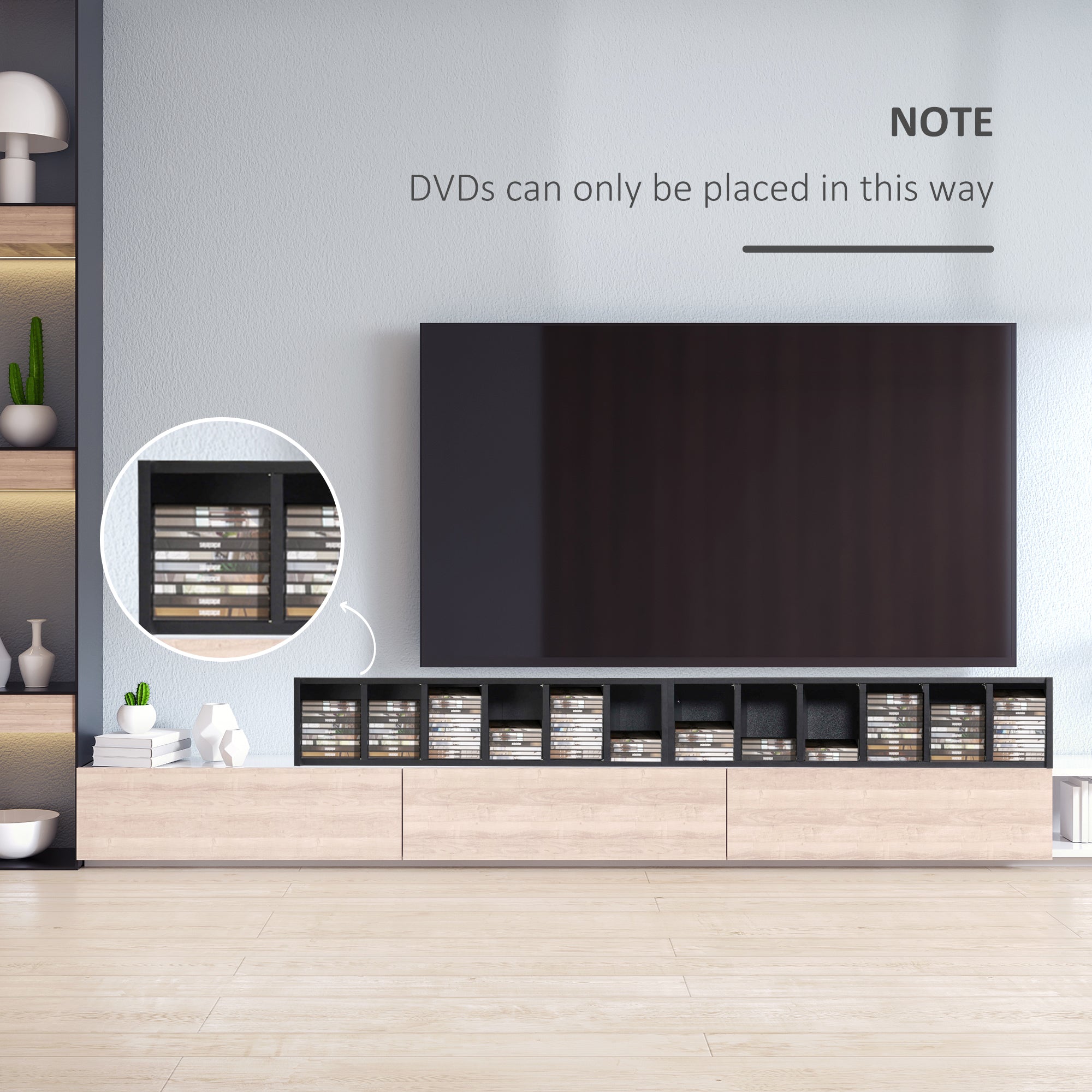 HOMCOM 204 CD Media Display Shelf Unit Set of 2 Blu-Ray Tower Rack w/ Adjustable Shelves Bookcase Storage Organiser, Black