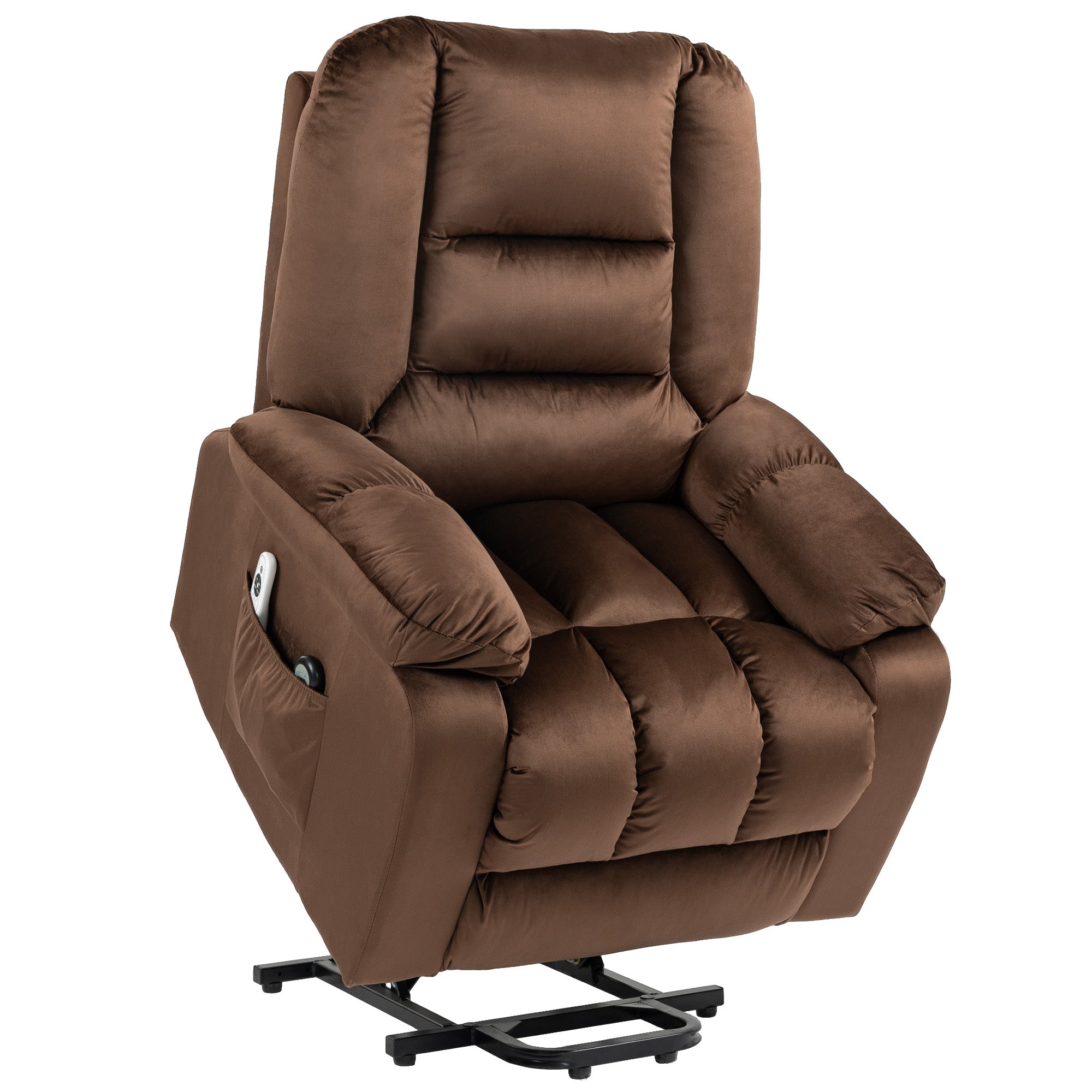 HOMCOM Leathaire Eight Massage Point Armchair, with Heat and Reclining Back - Brown