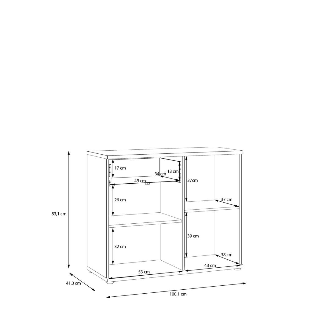 Verniq Sideboard Cabinet 100cm in Oak Natural, image 9