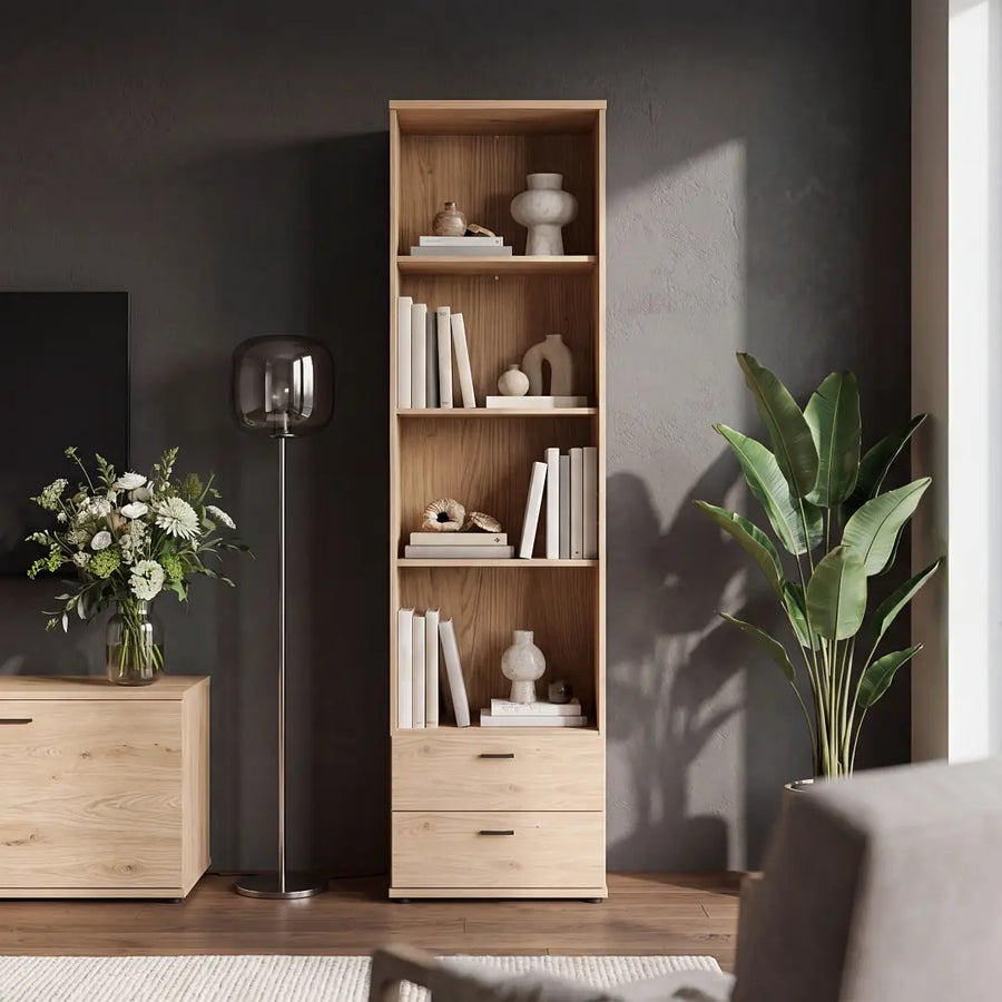 Verniq Bookcase 55cm in Oak Natural
