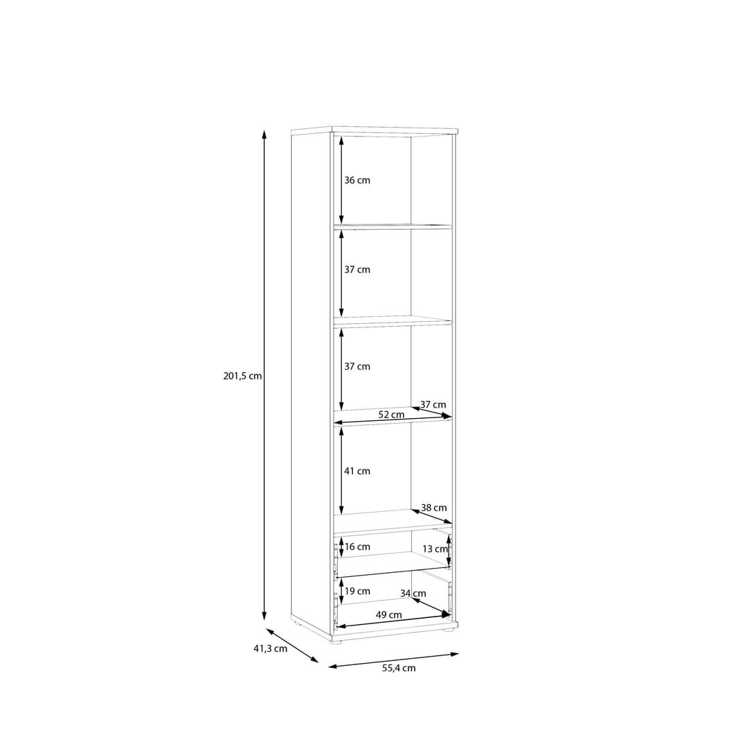 Verniq Bookcase 55cm in Oak Natural, image 13