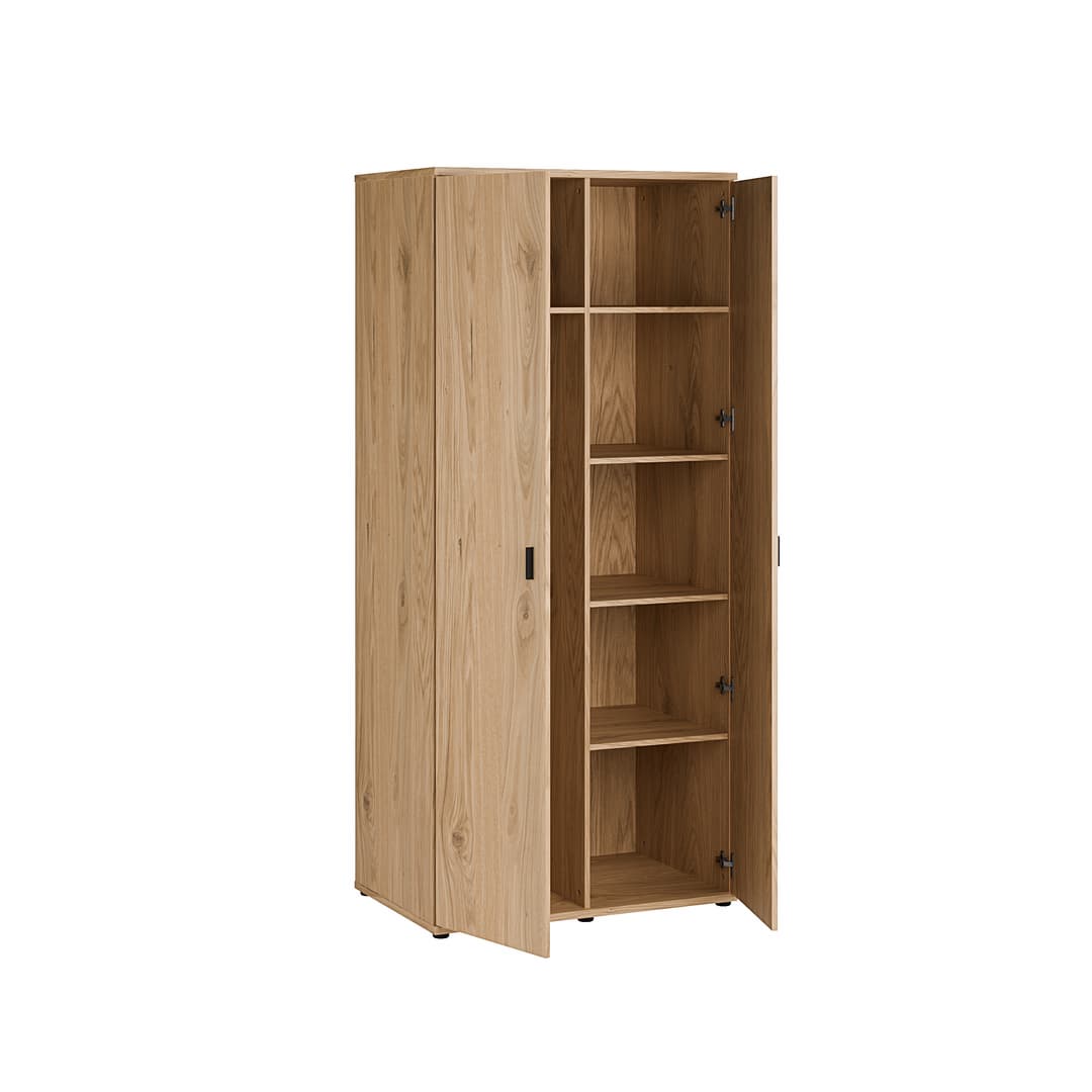 Verniq Hinged Door Wardrobe 90cm in Oak Natural, image 4