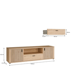 Verniq TV Cabinet 160cm in Oak Natural, image 9