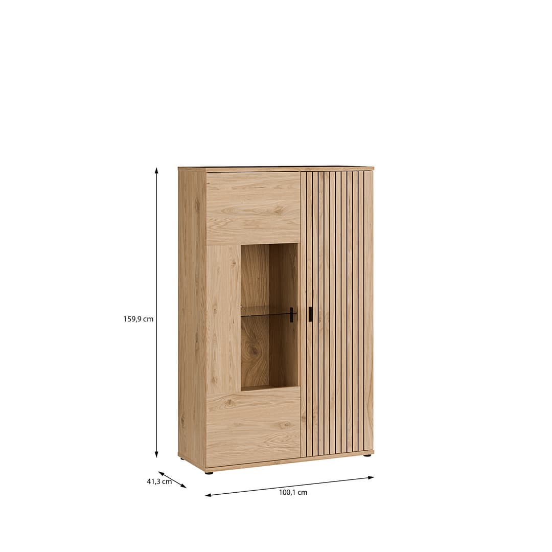 Verniq Display Cabinet 100cm in Oak Natural, image 9