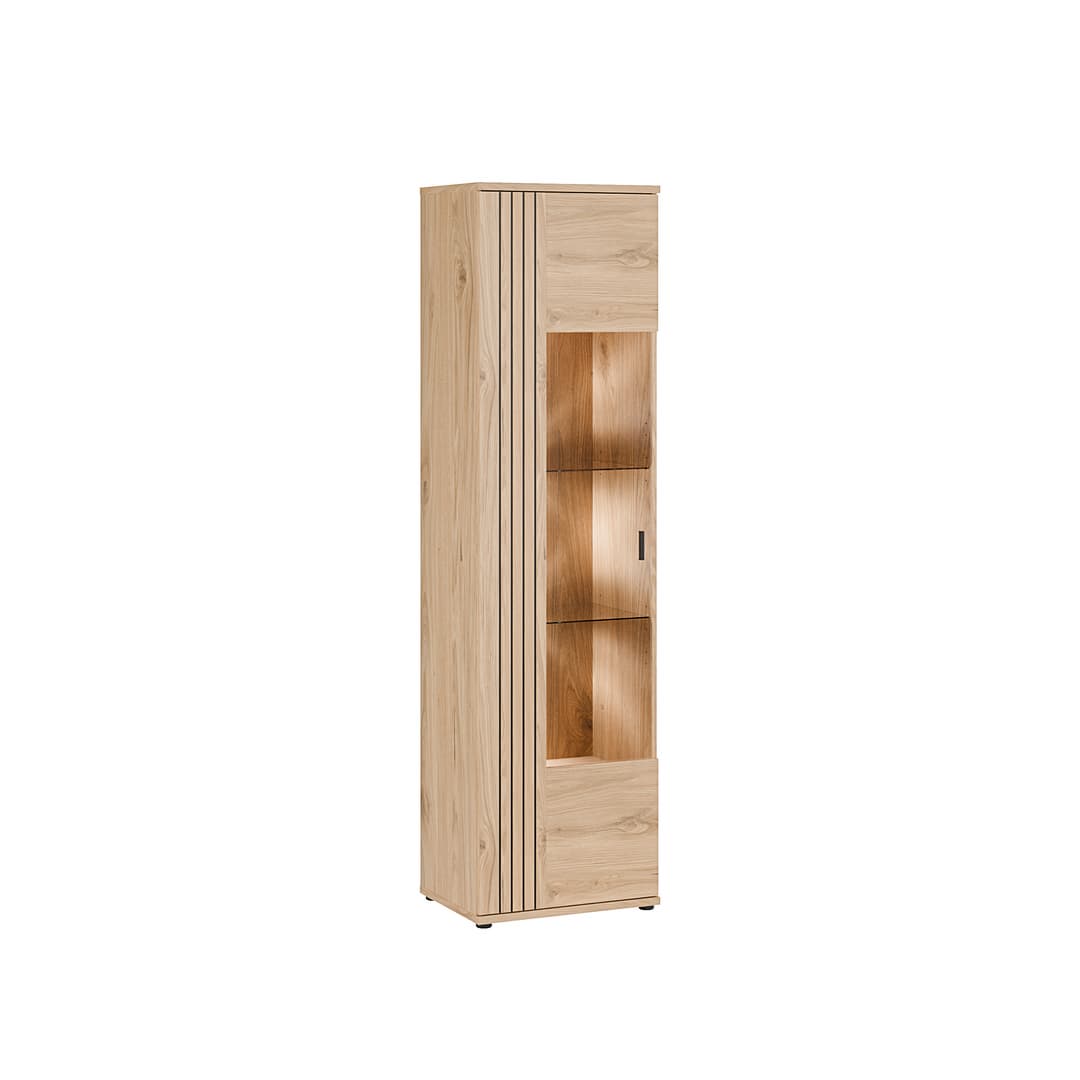 Verniq Tall Display Cabinet 55cm in Oak Natural, image 5