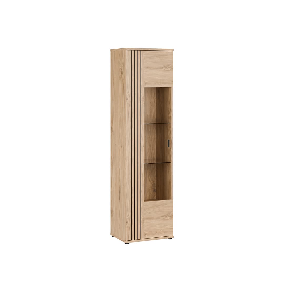 Verniq Tall Display Cabinet 55cm in Oak Natural, image 3
