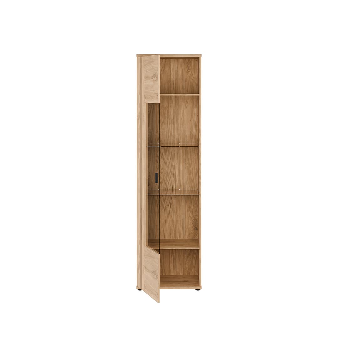 Verniq Tall Display Cabinet 55cm in Oak Natural, image 7