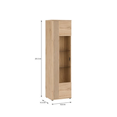 Verniq Tall Display Cabinet 55cm in Oak Natural, image 9