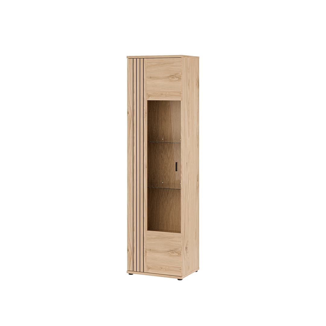 Verniq Tall Display Cabinet 55cm in Oak Natural, image 10