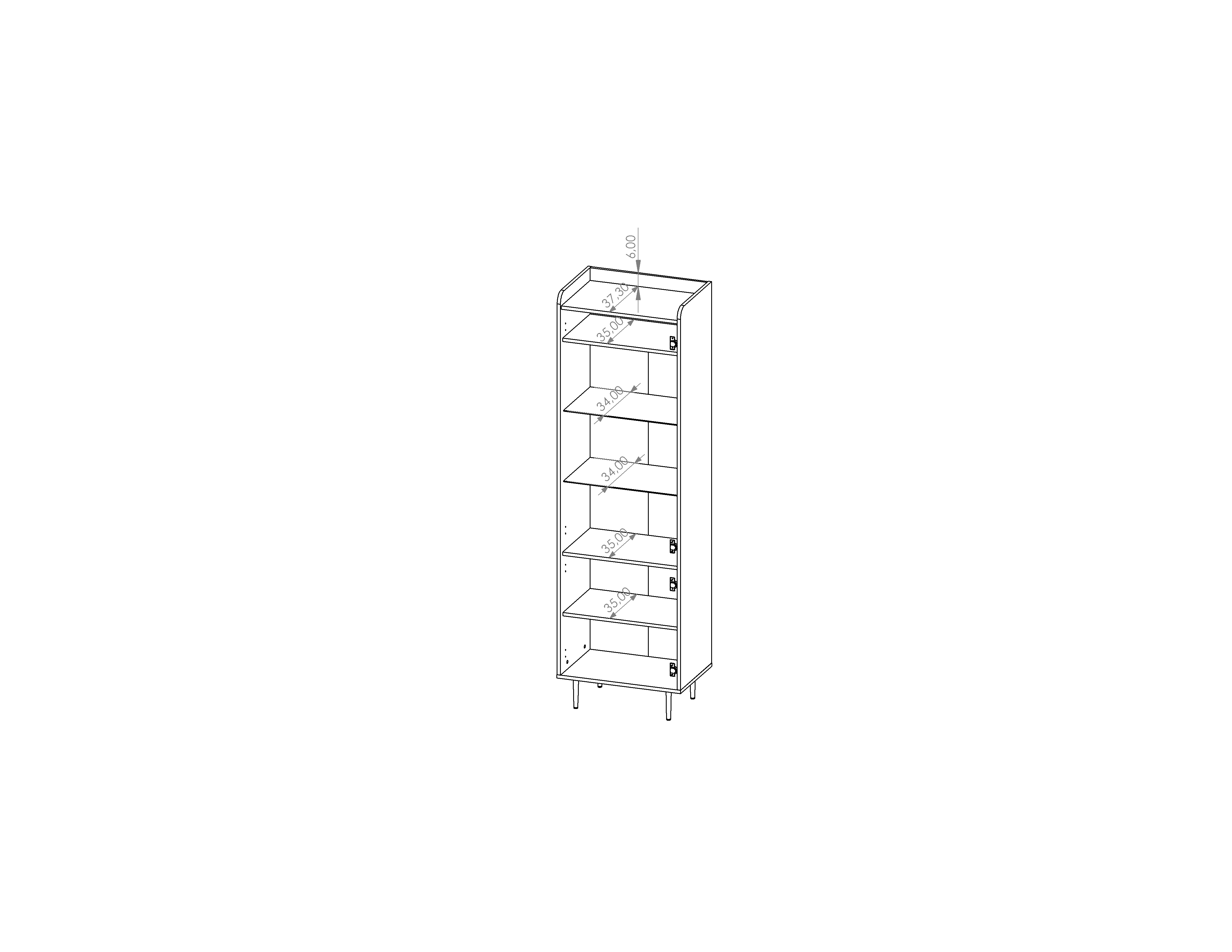 Vasina 09 Tall Display Cabinet 60cm