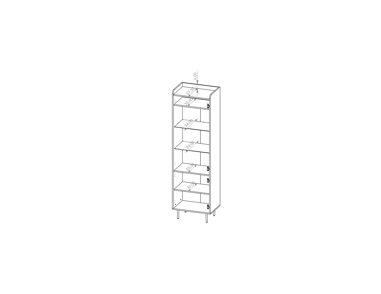 Vasina 09 Tall Display Cabinet 60cm
