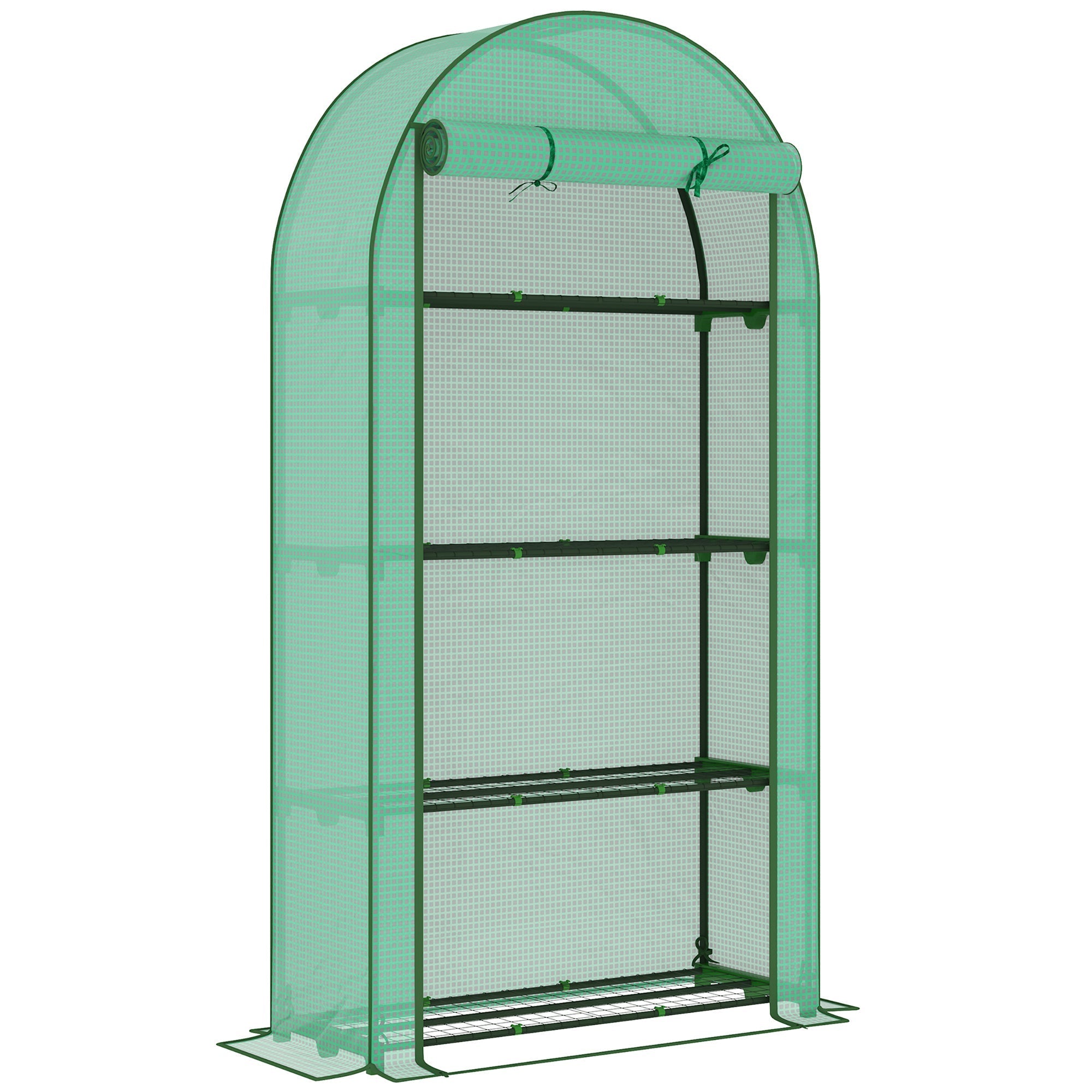 Outsunny Four Shelf Mini Greenhouse - Green