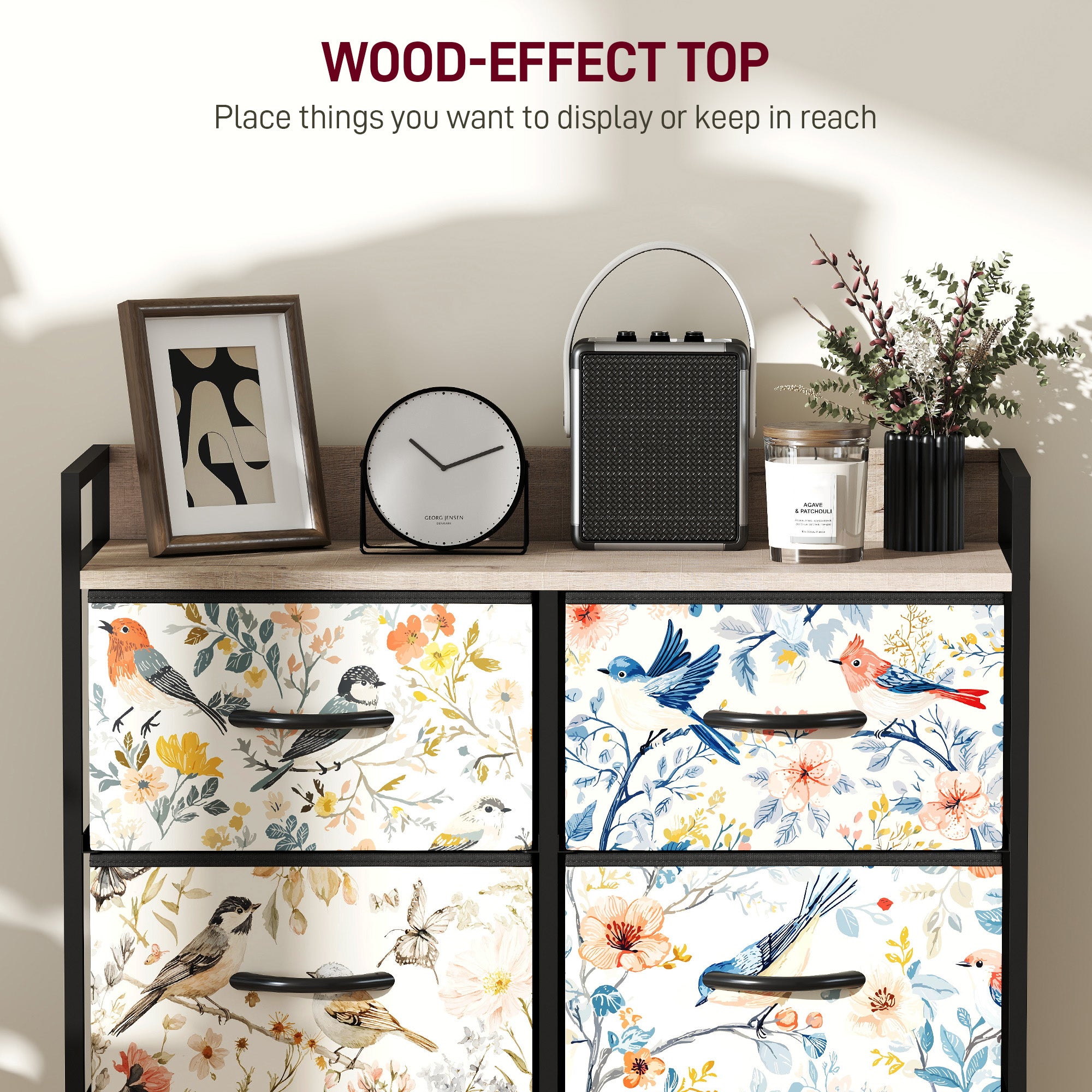 HOMCOM 6-Drawer Chest of Drawers - White