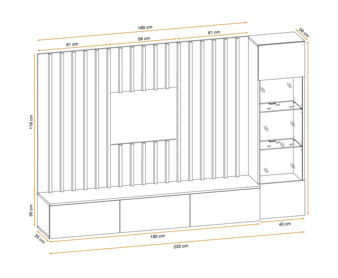 Verti Entertainment Unit For TVs Up To 75"