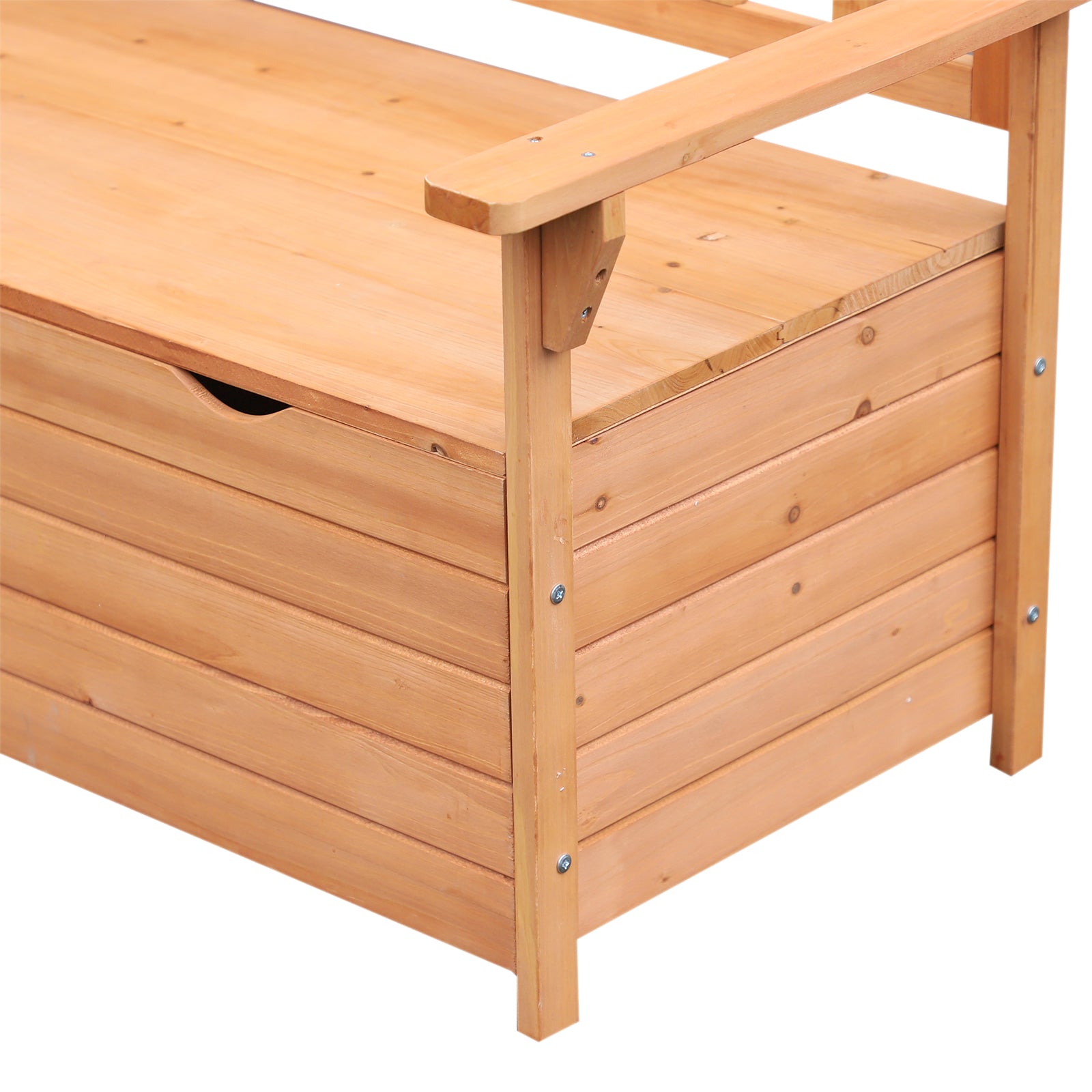 Outsunny Two-Seater Garden Storage Bench - Natural