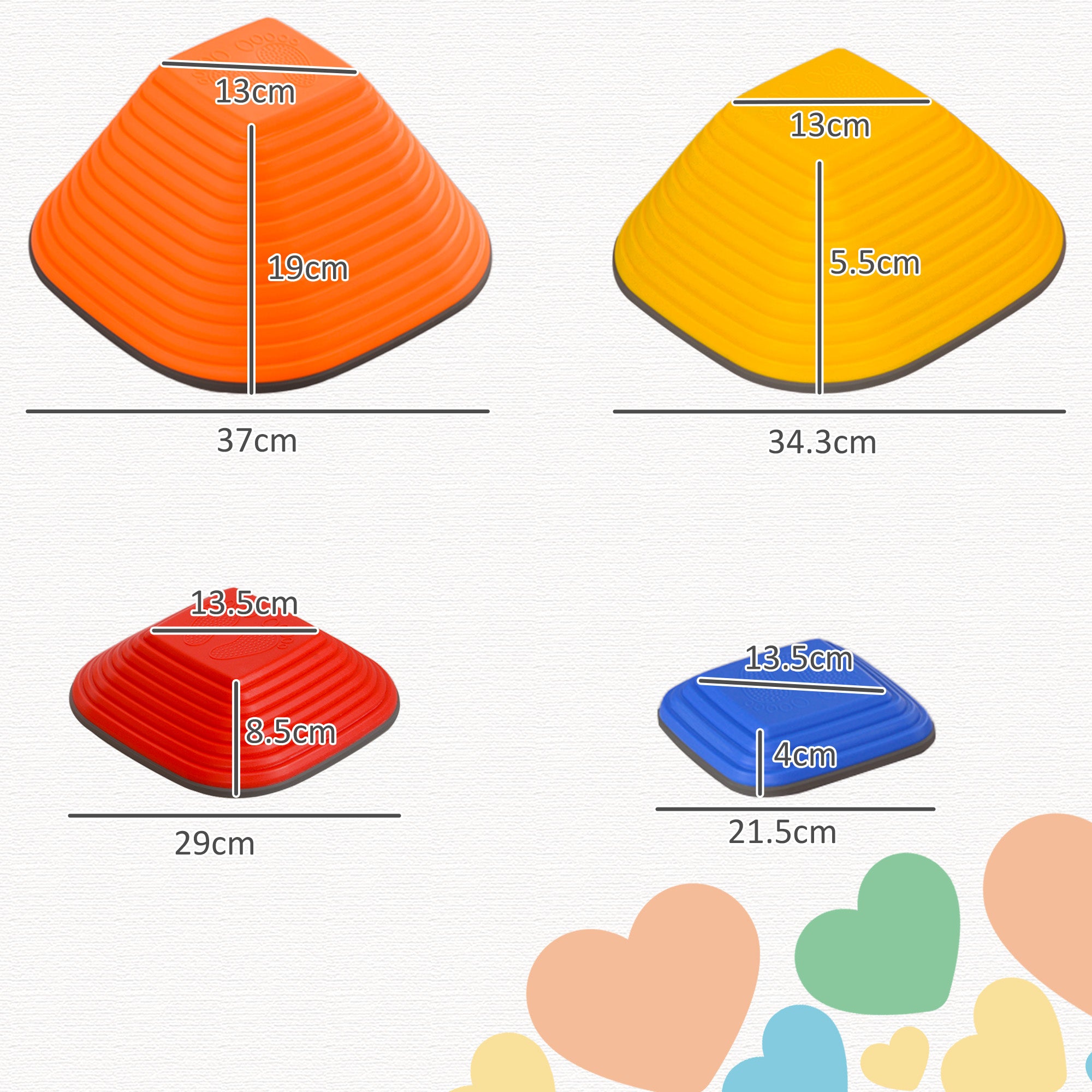 AIYAPLAY Balance Stepping Stones for Kids, 11-Piece Non-Slip Stackable River Stones, Obstacle Courses for Balance and Motor Skill