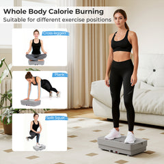 Vibration Plate Exercise Machine with Gravity Sensor and Remote Control-Grey