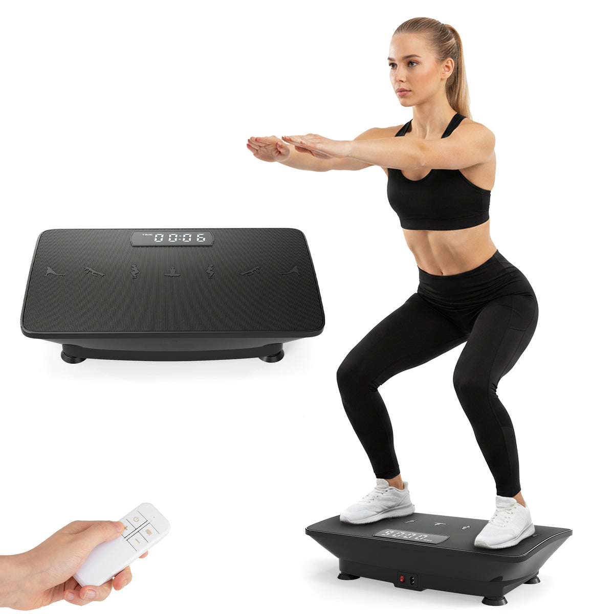 Vibration Plate Exercise Machine with Gravity Sensor for Home-Black