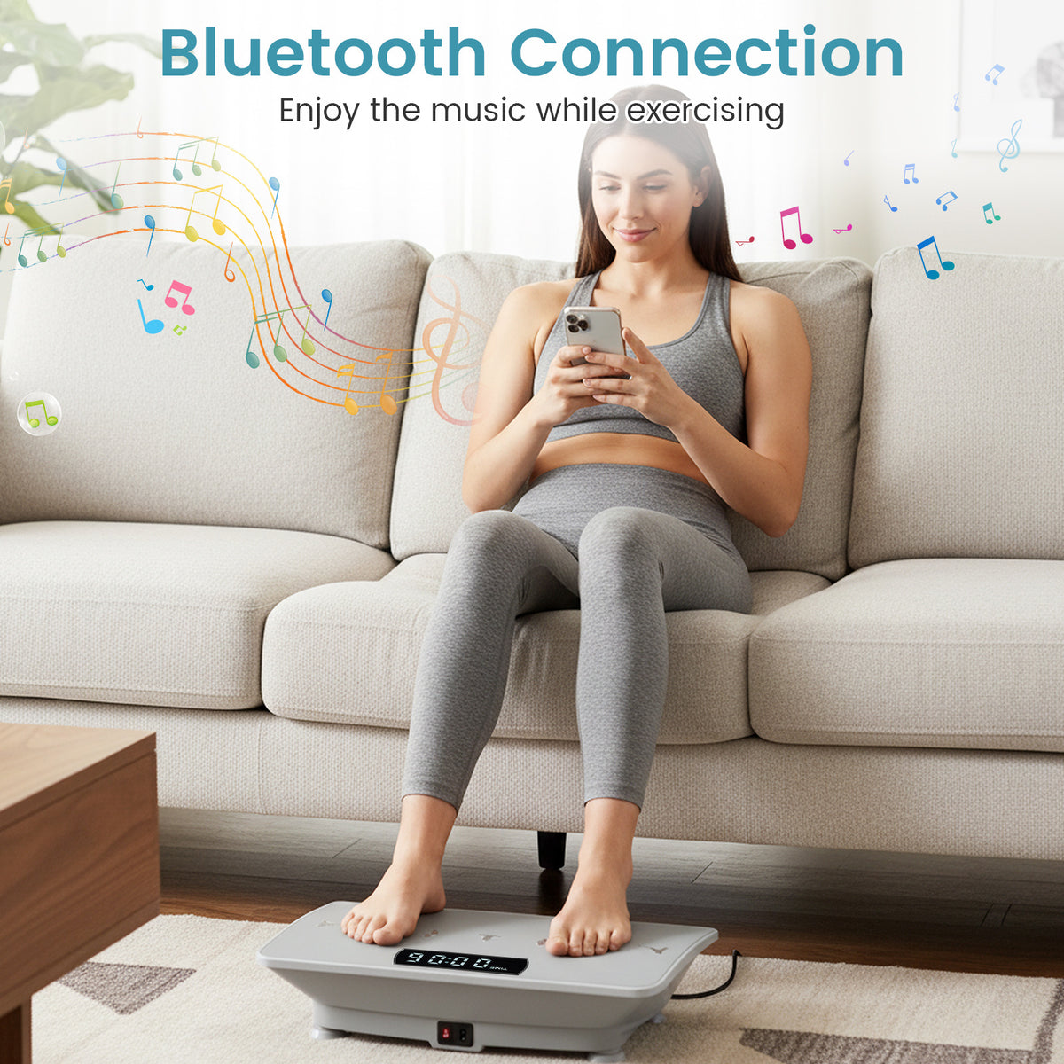 Vibration Plate Exercise Machine with Gravity Sensor for Home-Grey
