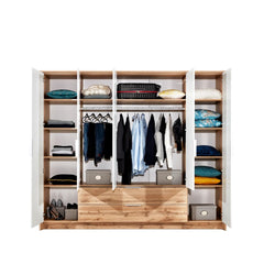 Vienna Hinged Door Wardrobe 255cm in White, image 2