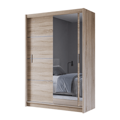 Oak Sonoma Mirrored Sliding Door Wardrobe 150cm – MAYFAIR