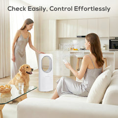 HOMCOM Bladeless Tower Fan for Bedroom, 36dB Standing Cooling Fan with Oscillating, 3 Speeds, 3 Modes, 15H Timer, White