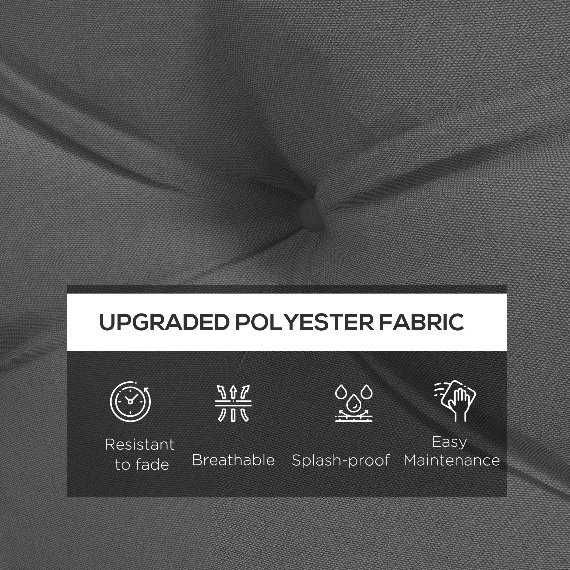 Outsunny Seat and Back Padded Pallet Cushion Set - Dark Grey