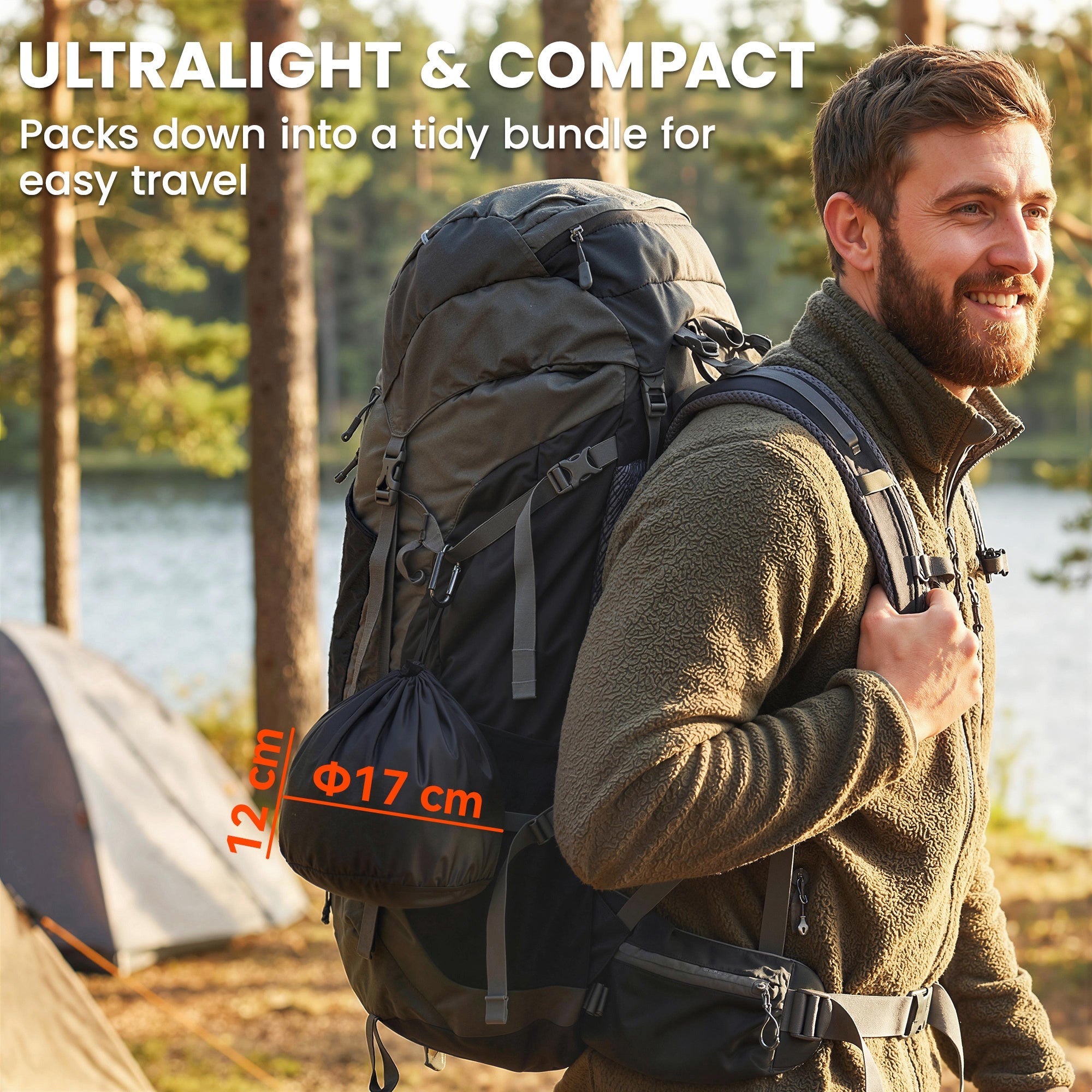 Outsunny Camping Cookware Set, 8-Piece Ultralight Camping Cooking Kit with Anti-Scald Handles, Grey