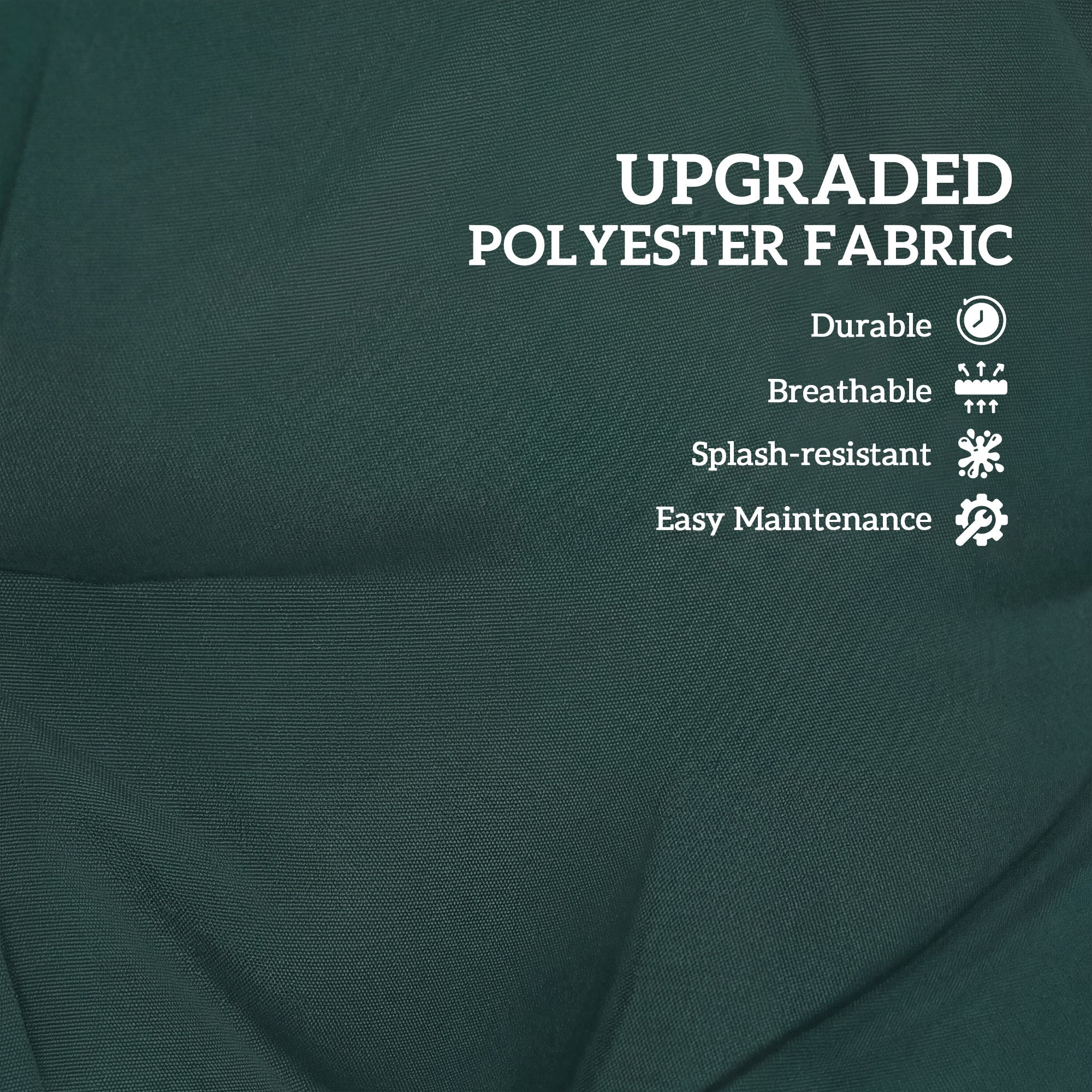 Outsunny 2 Seater Bench Pad, Garden Chair Cushion with Back and Ties for Indoor and Outdoor Use, 98 x 100 cm, Green