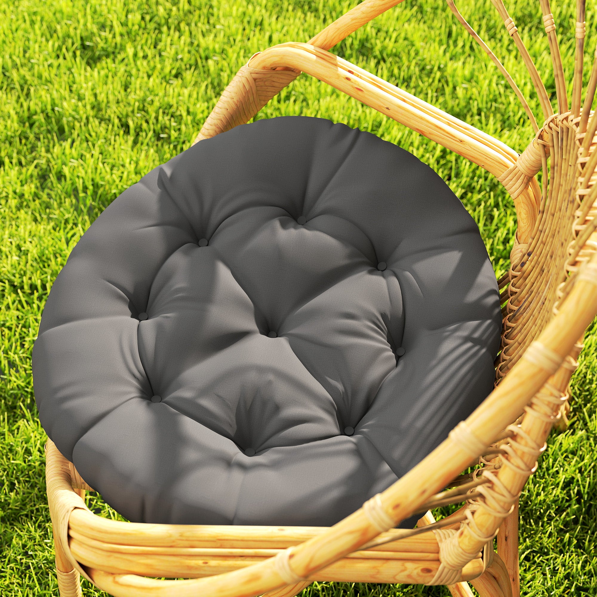 Outsunny Set of Two 60cm Outdoor Cushions - Dark Grey