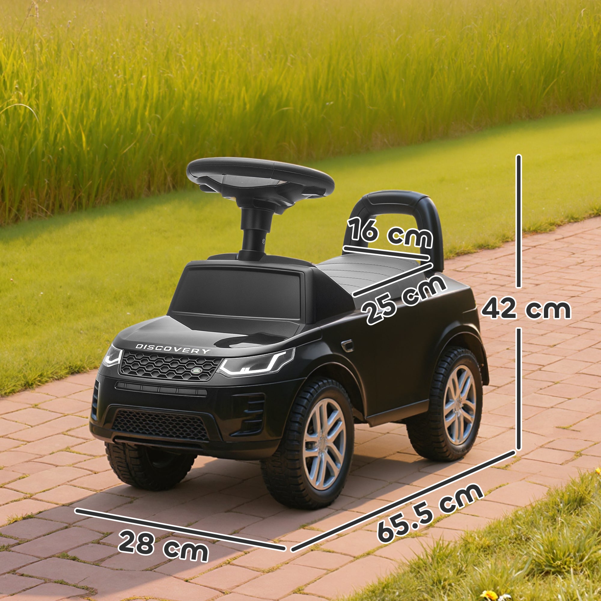 AIYAPLAY Land Rover Licensed Toddler Ride on Car with Horn, Engine Sounds, Under-Seat Storage, for 18-36 Months, Black